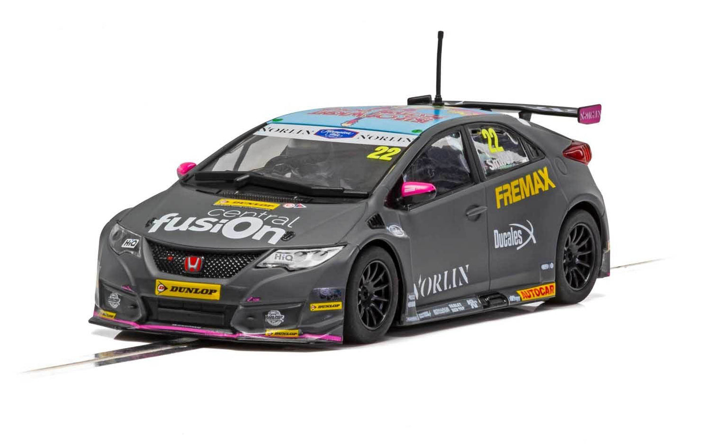 Scalextric C4015 Honda Civic Type R BTCC 2018 Chris Smiley #22 Slot Car