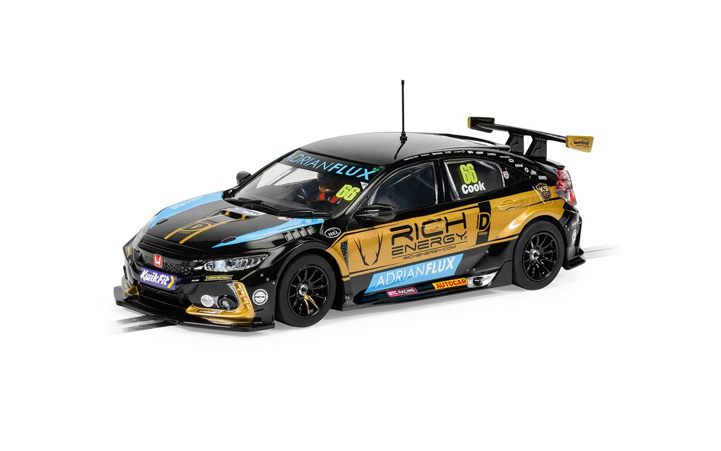 Scalextric C4409 Honda Civic FK8 Type R BTCC 2022 BTC Racing Josh Cook #66 Slot Car