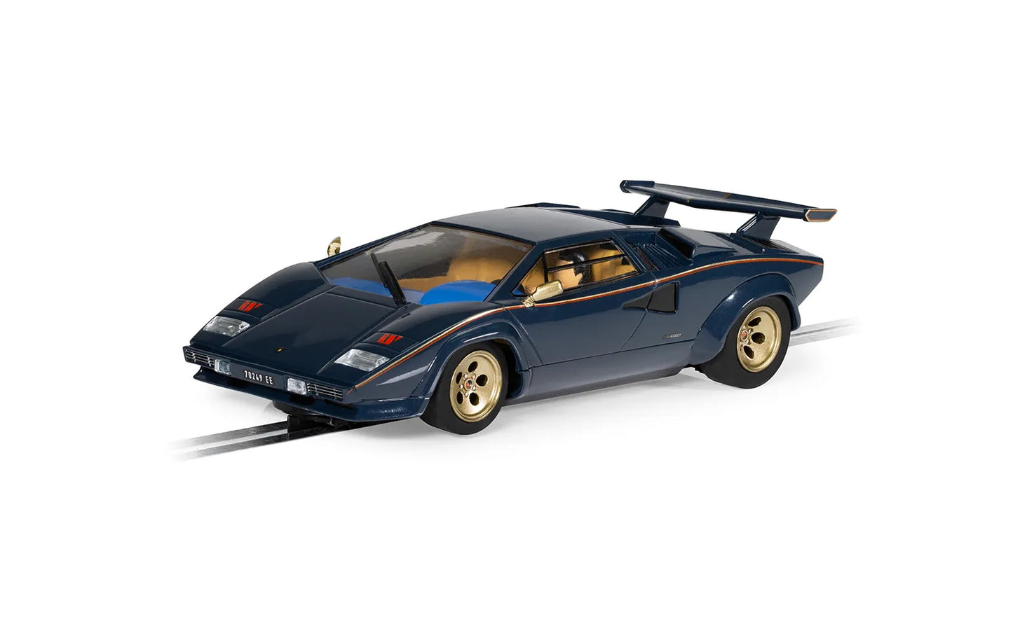 Scalextric C4411 Lamborghini Countach Blue Gold Slot Car