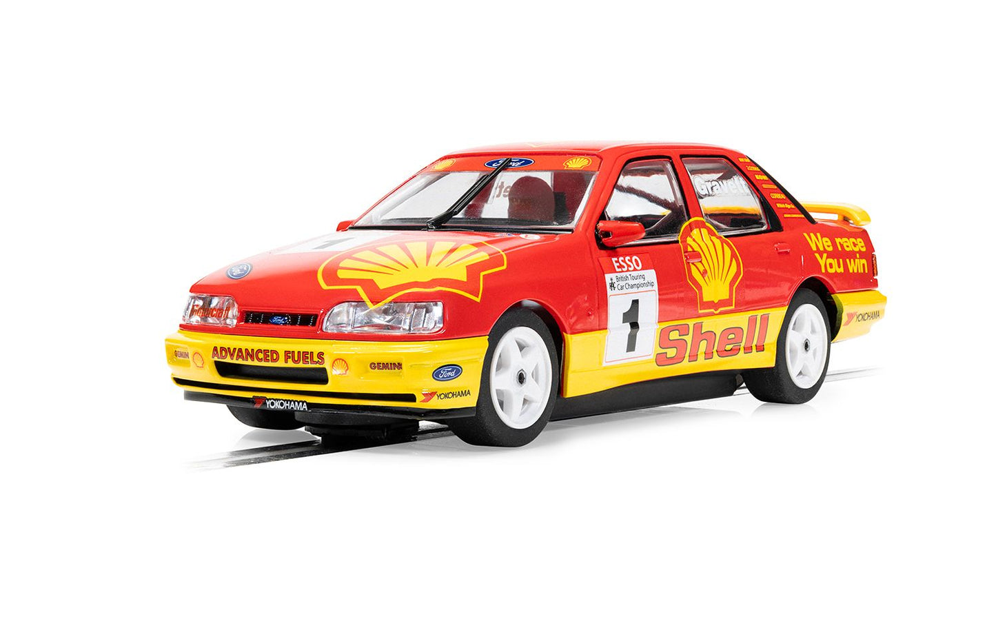 Scalextric C4632 Ford Sierra Sapphire BTCC 1990 Rob Gravett #1 Slot Car