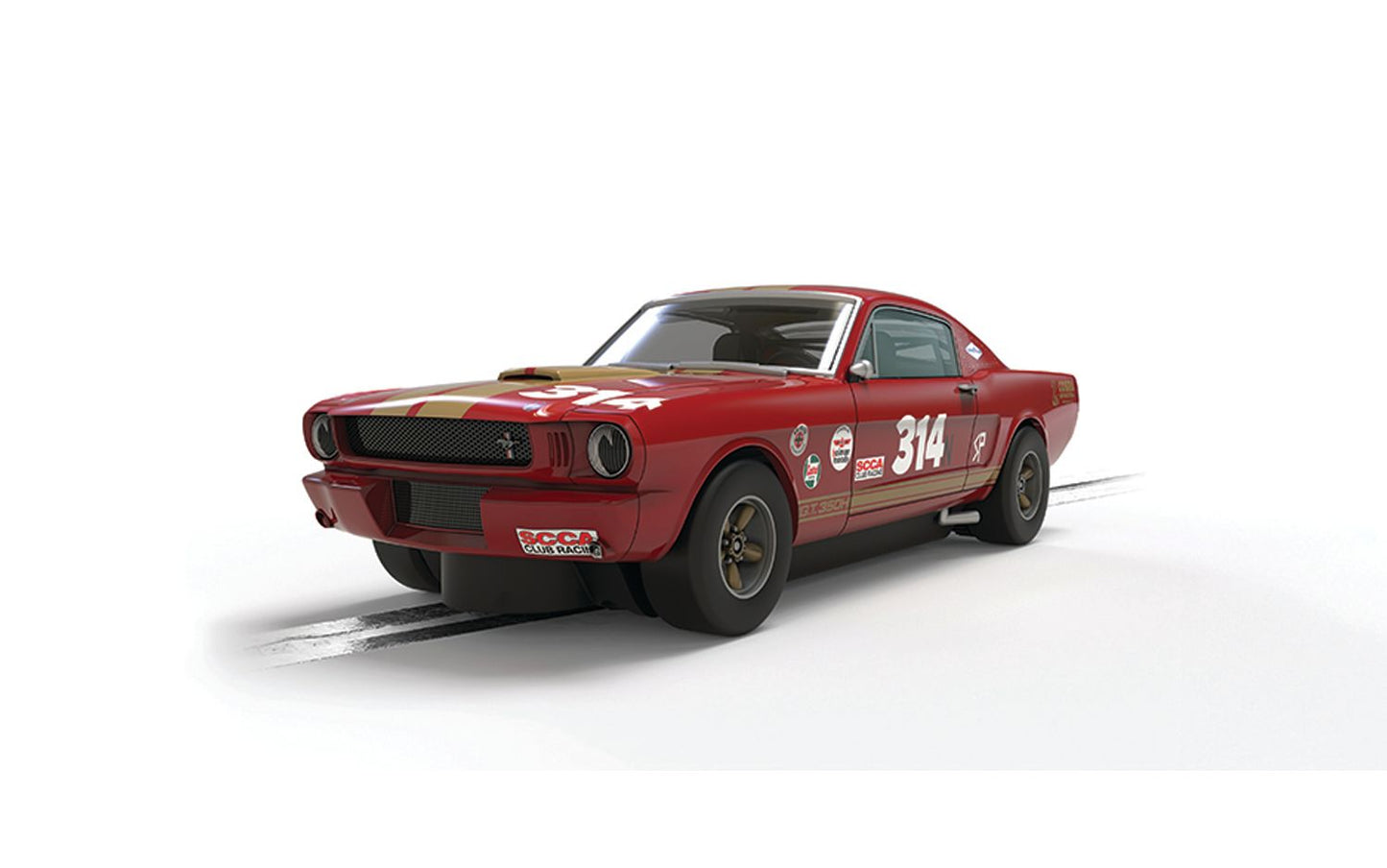 Scalextric C4658 Shelby GT350H Red And Gold #314 Slot Car