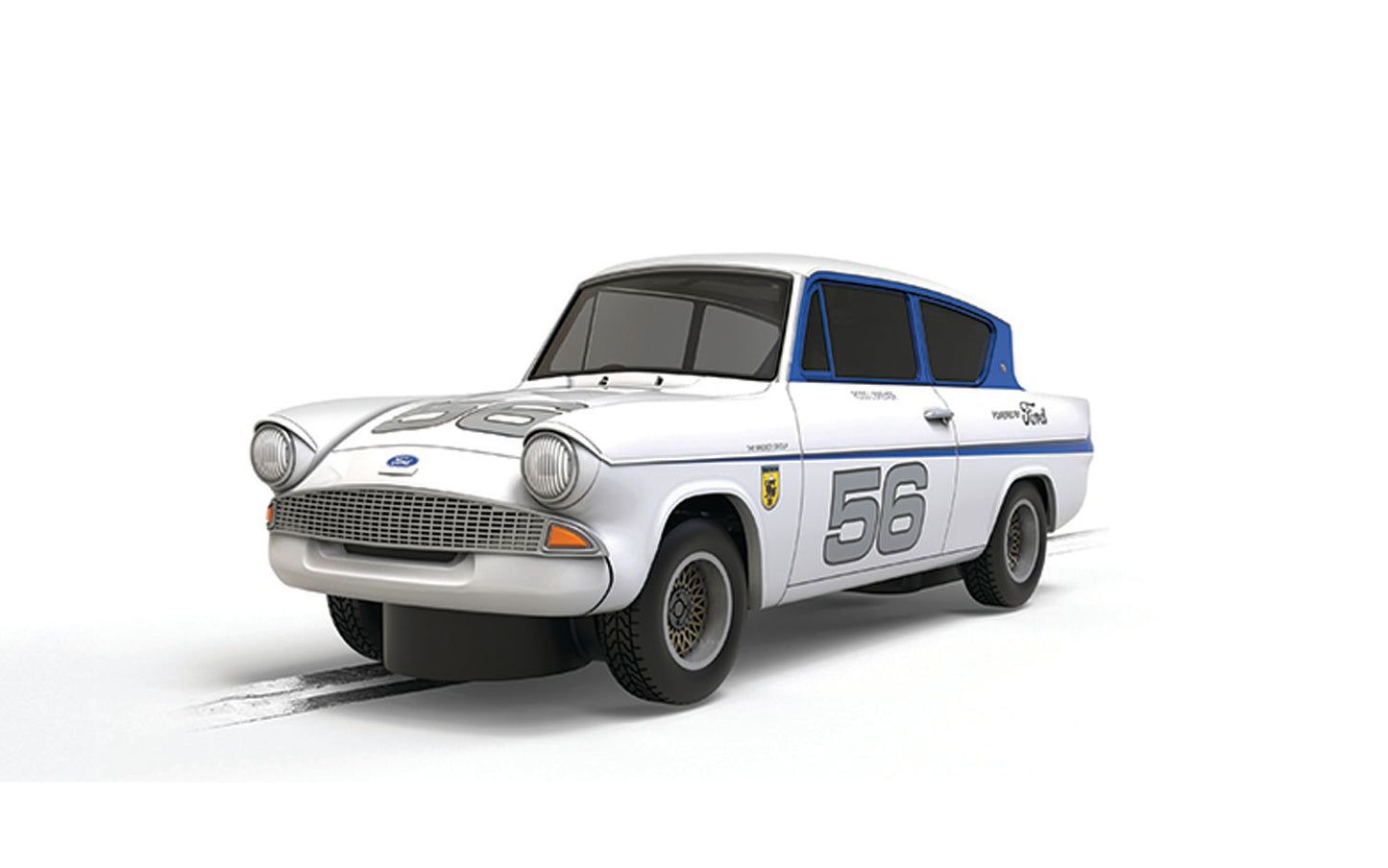 Scalextric C4682 Ford Anglia Silver #56 Slot Car