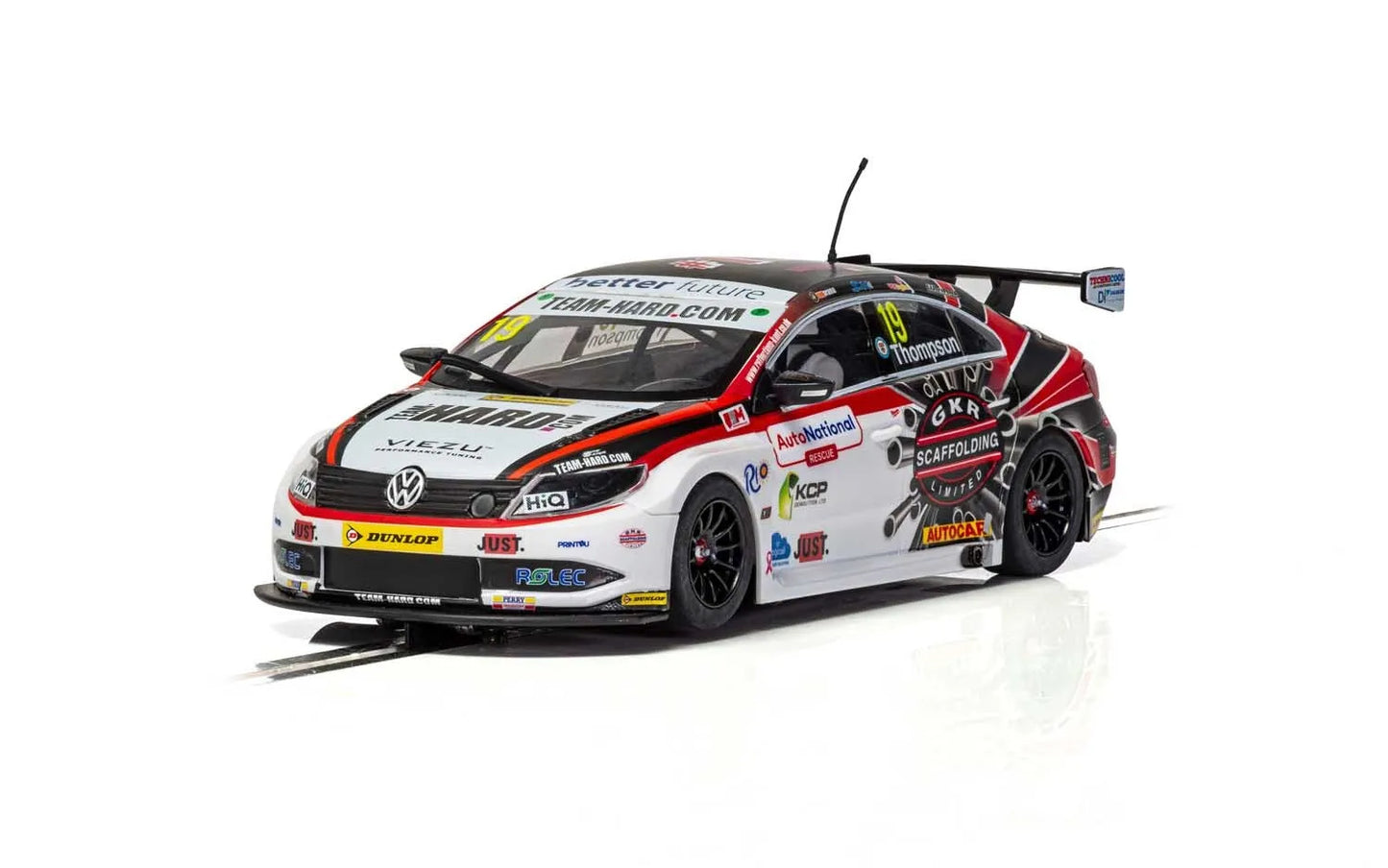Scalextric C4016 VW Passat CC Team Hard BTCC 2018 Bobby Thompson #19 Slot Car