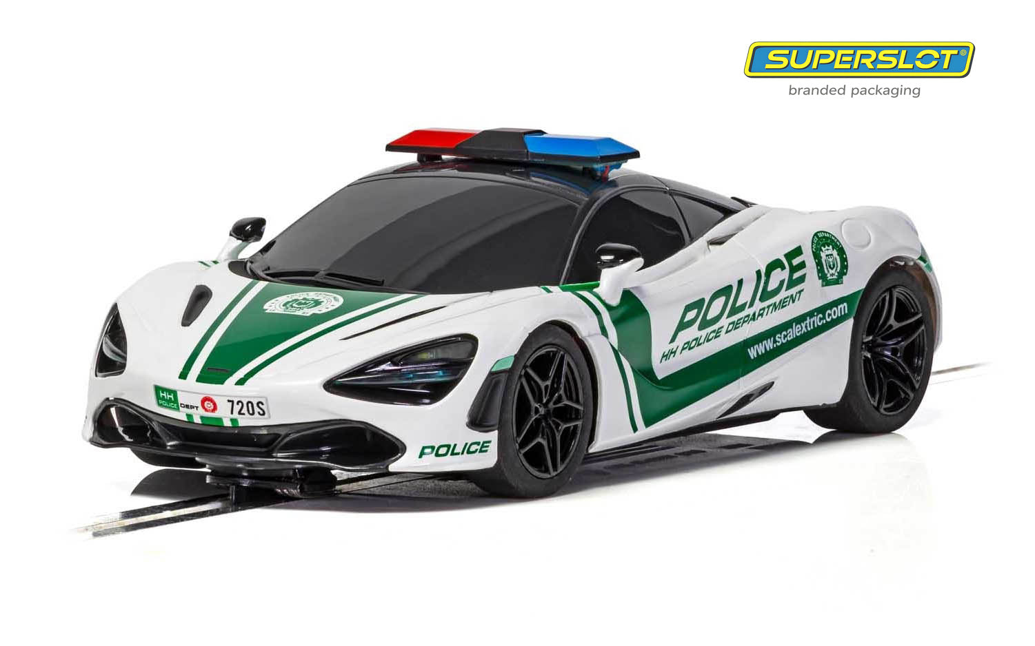 Scalextric C4056 (Superslot) McLaren 720S Dubai Police Slot Car