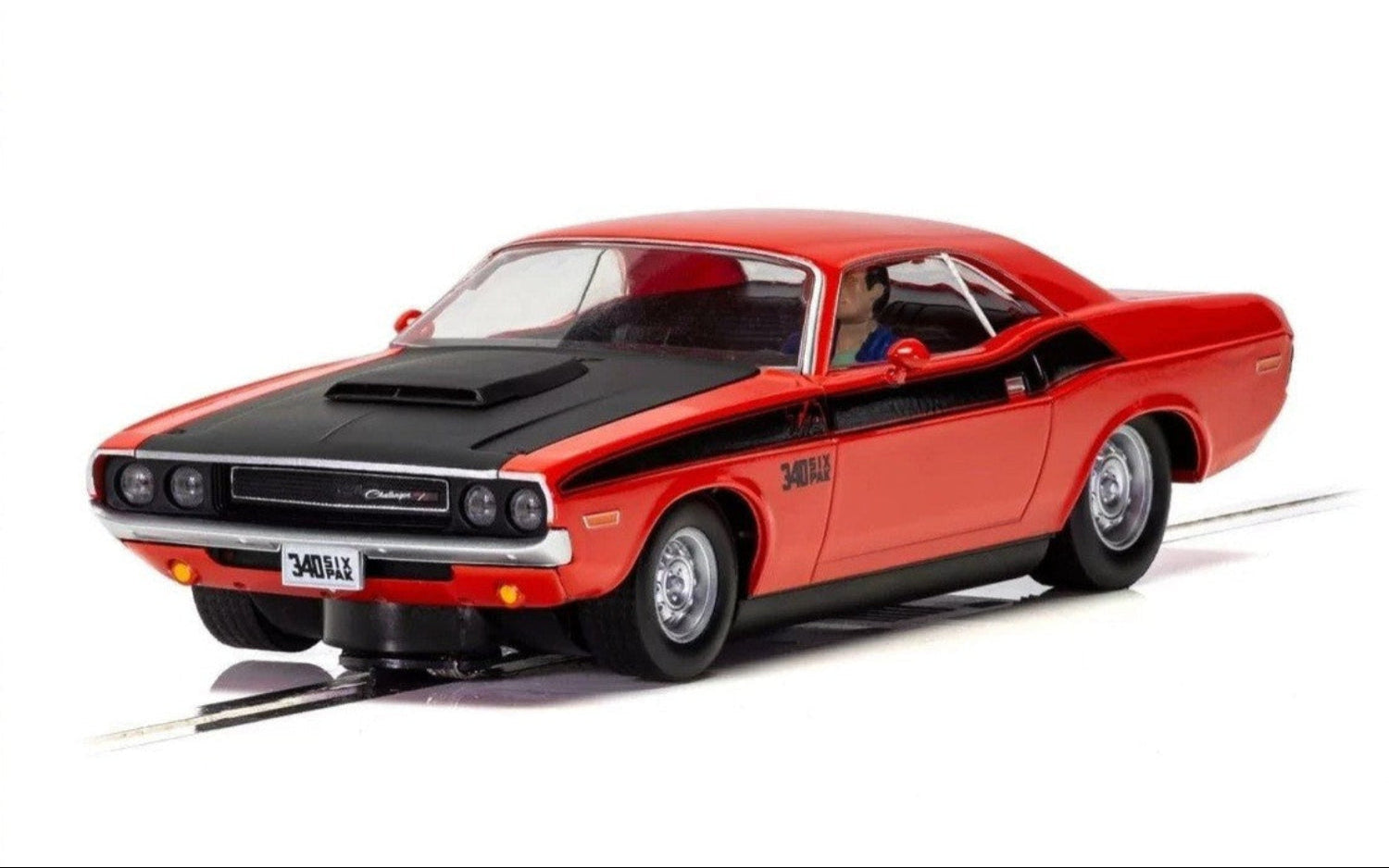 Scalextric C4065 Dodge Challenger Red Black Slot Car