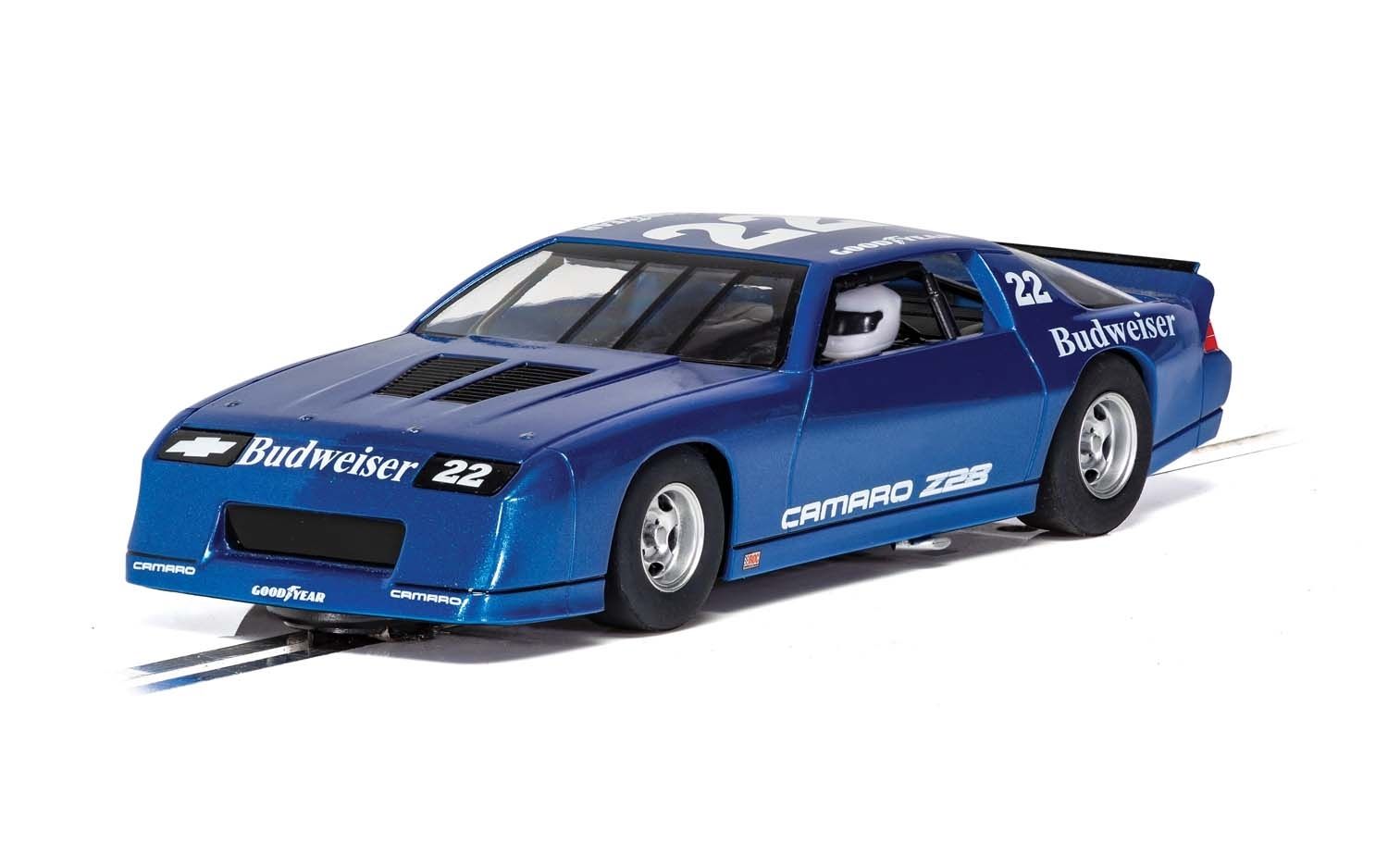Scalextric C4145 Chevrolet Camaro IROC-Z Blue #22 Slot Car