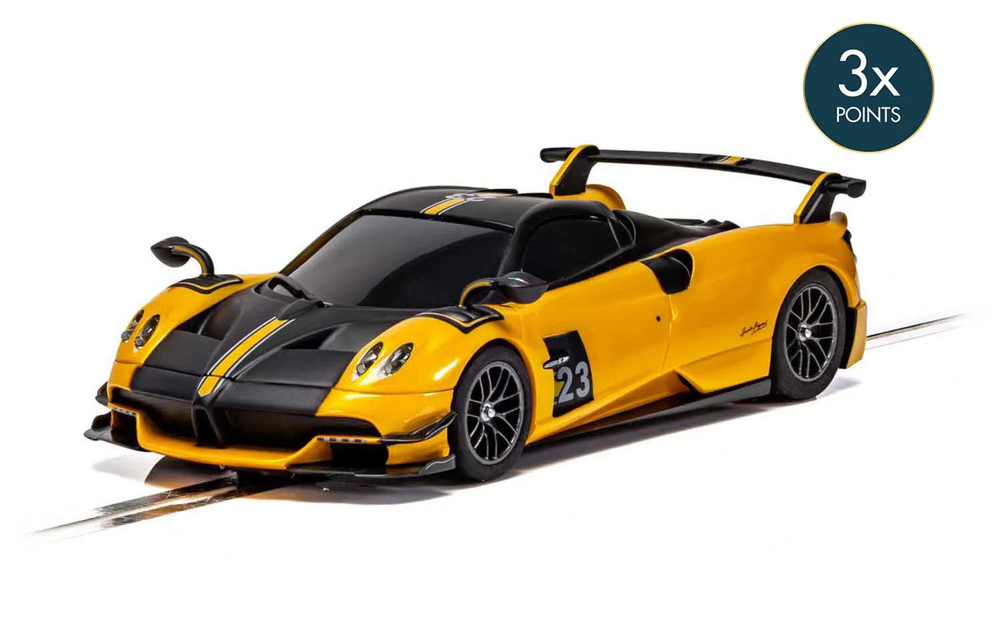 Scalextric C4212 Pagani Huayra BC Roadster Yellow #23 Slot Car