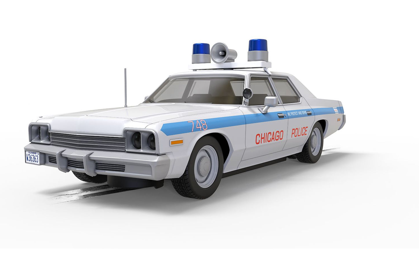 Scalextric C4407 Dodge Monaco Blues Brothers Chicago Police Slot Car