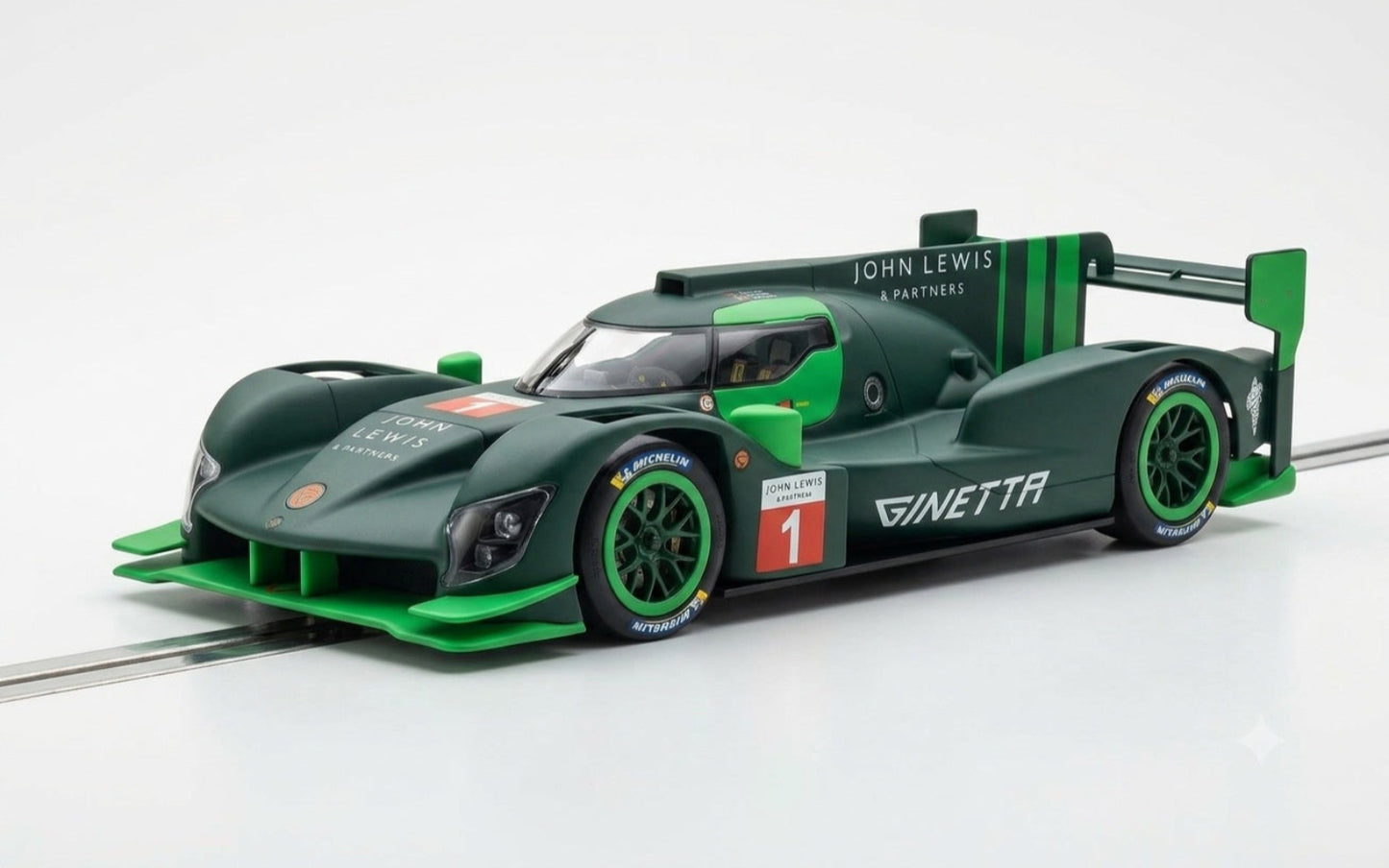 Scalextric C4482W Ginetta G60-LT-P1 John Lewis Dark Green #1 Slot Car