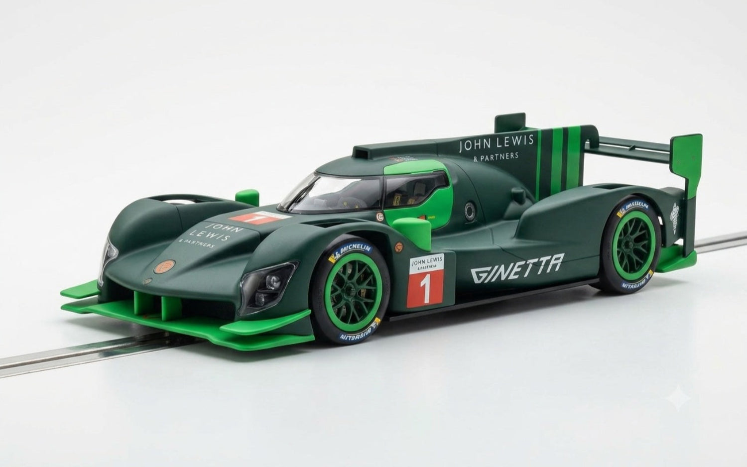 Scalextric C4482W Ginetta G60-LT-P1 John Lewis Dark Green #1 Slot Car