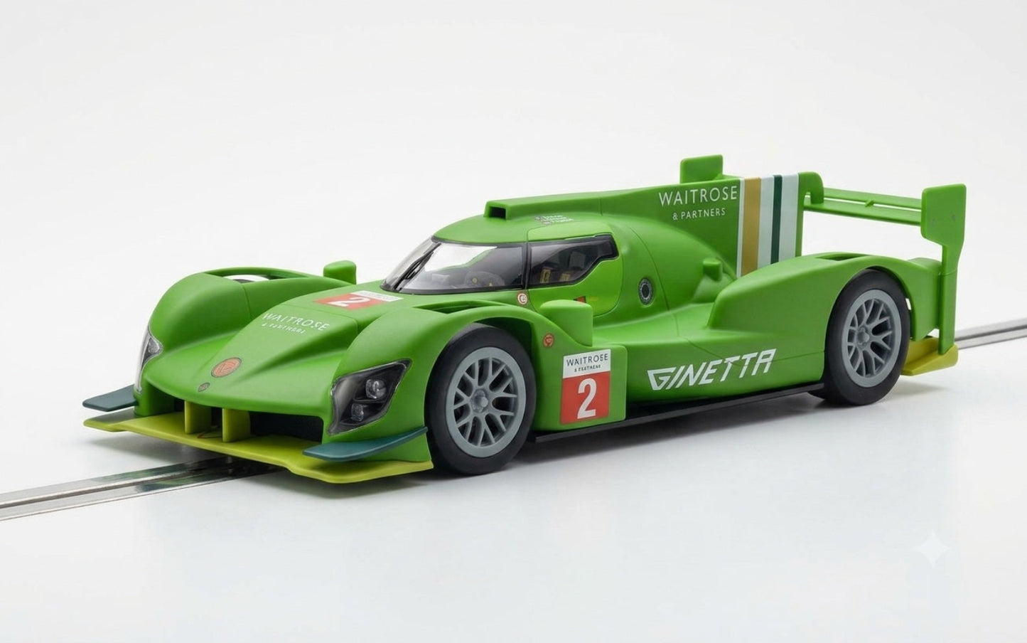 Scalextric C4483W Ginetta G60-LT-P1 Waitrose Light Green #2 Slot Car