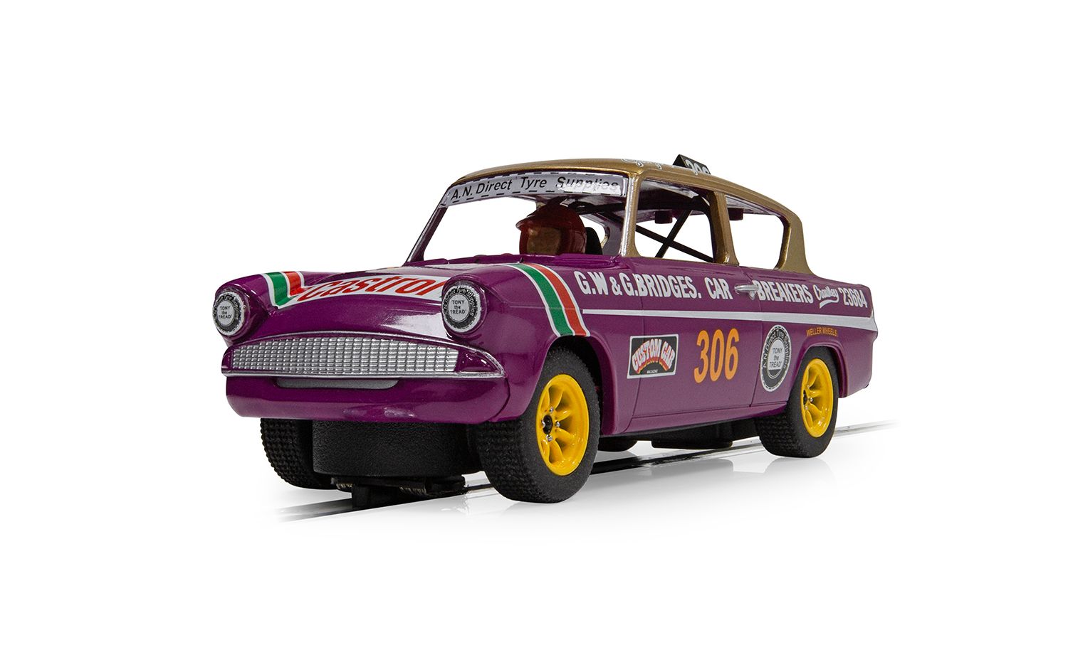 Scalextric C4584 Ford Anglia 105e George Polley #306 Slot Car