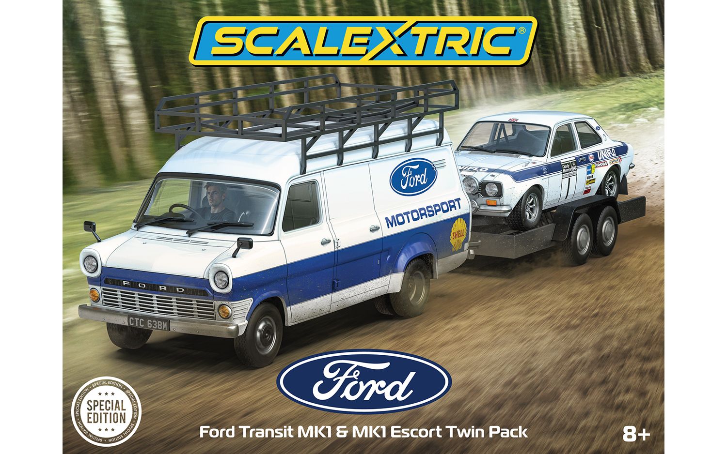 Scalextric C4649A Ford Motorsport Transit And Escort Mk 1 Twin Car Pack Slot Car